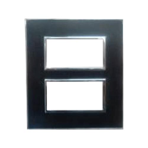 Legrand Arteor Mirror Black Cover Plate With Frame, 2x4 M, 5757 63
